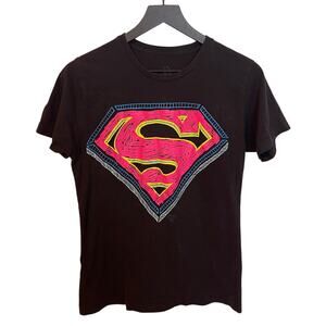 DC Comics Superman Logo Graphic Tee Size Medium Black